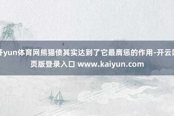 开yun体育网熊猫债其实达到了它最膺惩的作用-开云网页版登录入口 www.kaiyun.com