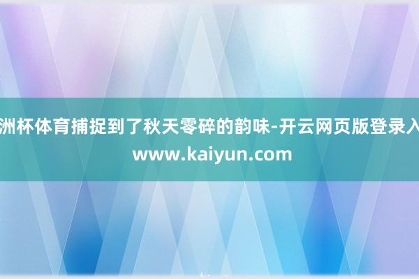欧洲杯体育捕捉到了秋天零碎的韵味-开云网页版登录入口 www.kaiyun.com