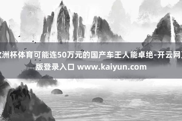 欧洲杯体育可能连50万元的国产车王人能卓绝-开云网页版登录入口 www.kaiyun.com