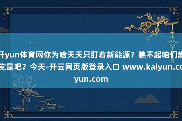 开yun体育网你为啥天天只盯着新能源？瞧不起咱们燃油党是吧？今天-开云网页版登录入口 www.kaiyun.com