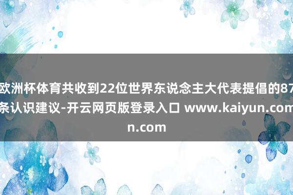 欧洲杯体育共收到22位世界东说念主大代表提倡的87条认识建议-开云网页版登录入口 www.kaiyun.com