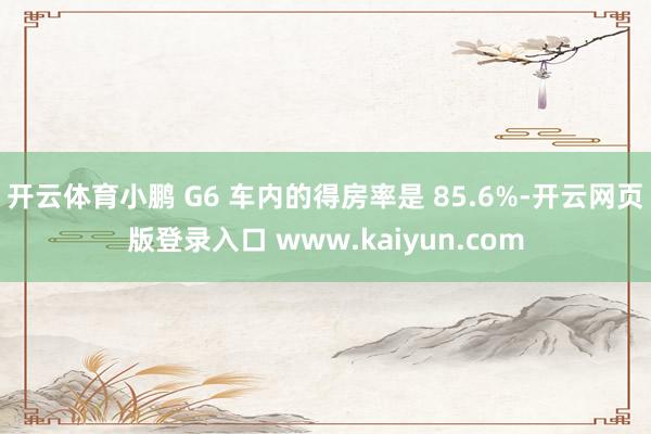 开云体育小鹏 G6 车内的得房率是 85.6%-开云网页版登录入口 www.kaiyun.com