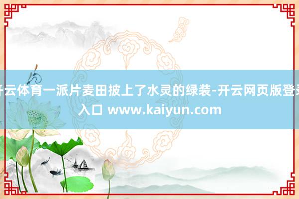 开云体育一派片麦田披上了水灵的绿装-开云网页版登录入口 www.kaiyun.com