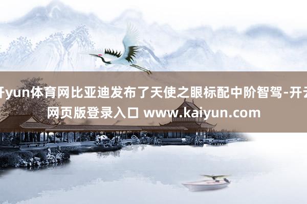 开yun体育网比亚迪发布了天使之眼标配中阶智驾-开云网页版登录入口 www.kaiyun.com