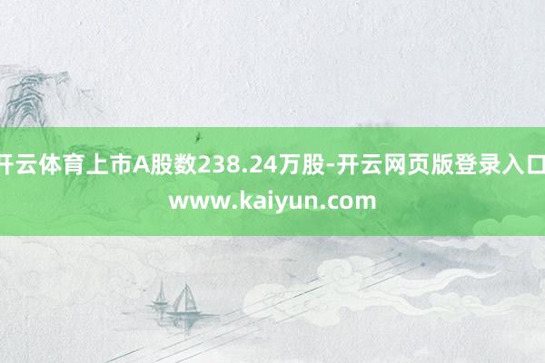 开云体育上市A股数238.24万股-开云网页版登录入口 www.kaiyun.com