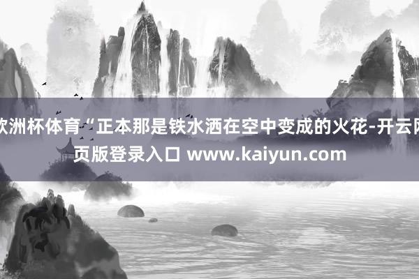 欧洲杯体育“正本那是铁水洒在空中变成的火花-开云网页版登录入口 www.kaiyun.com