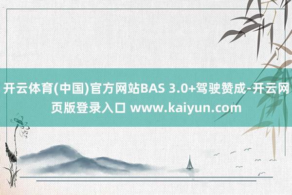 开云体育(中国)官方网站BAS 3.0+驾驶赞成-开云网页版登录入口 www.kaiyun.com
