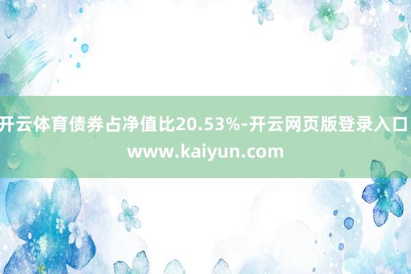 开云体育债券占净值比20.53%-开云网页版登录入口 www.kaiyun.com