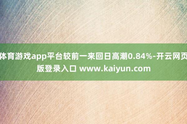 体育游戏app平台较前一来回日高潮0.84%-开云网页版登录入口 www.kaiyun.com