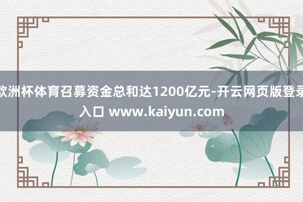 欧洲杯体育召募资金总和达1200亿元-开云网页版登录入口 www.kaiyun.com
