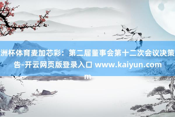 欧洲杯体育麦加芯彩：第二届董事会第十二次会议决策公告-开云网页版登录入口 www.kaiyun.com