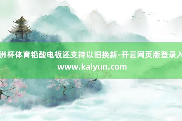 欧洲杯体育铅酸电板还支持以旧换新-开云网页版登录入口 www.kaiyun.com