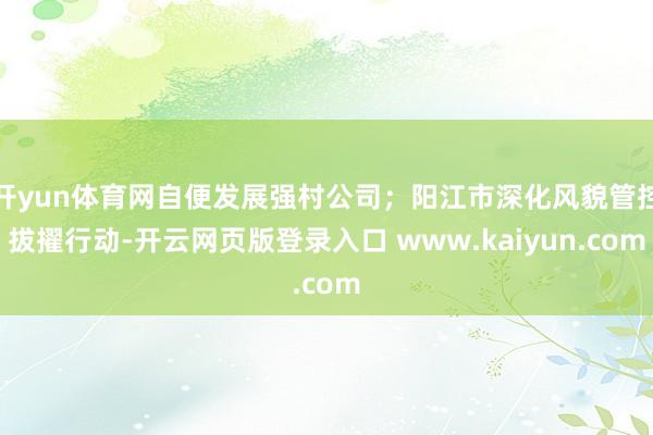 开yun体育网自便发展强村公司；阳江市深化风貌管控拔擢行动-开云网页版登录入口 www.kaiyun.com