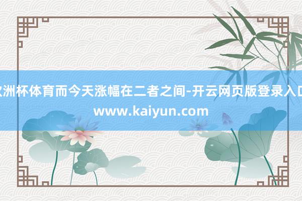 欧洲杯体育而今天涨幅在二者之间-开云网页版登录入口 www.kaiyun.com