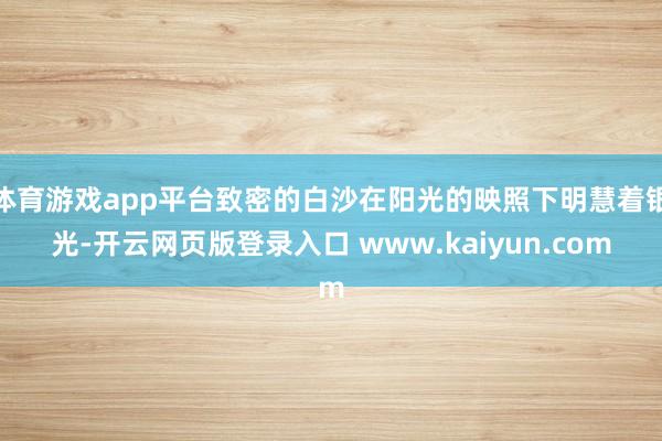 体育游戏app平台致密的白沙在阳光的映照下明慧着银光-开云网页版登录入口 www.kaiyun.com