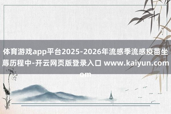 体育游戏app平台2025-2026年流感季流感疫苗坐蓐历程中-开云网页版登录入口 www.kaiyun.com