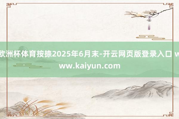 欧洲杯体育　　按捺2025年6月末-开云网页版登录入口 www.kaiyun.com