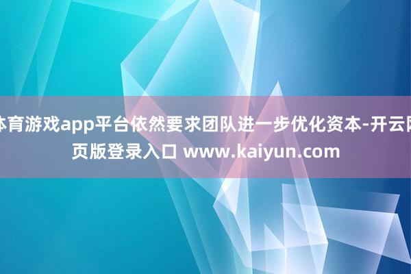体育游戏app平台依然要求团队进一步优化资本-开云网页版登录入口 www.kaiyun.com