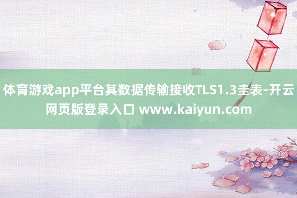 体育游戏app平台其数据传输接收TLS1.3圭表-开云网页版登录入口 www.kaiyun.com