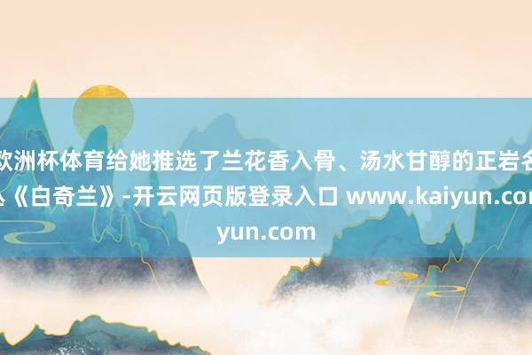 欧洲杯体育给她推选了兰花香入骨、汤水甘醇的正岩名丛《白奇兰》-开云网页版登录入口 www.kaiyun.com