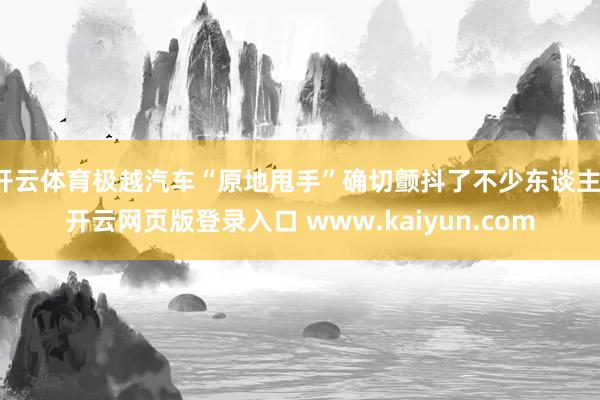 开云体育极越汽车“原地甩手”确切颤抖了不少东谈主-开云网页版登录入口 www.kaiyun.com