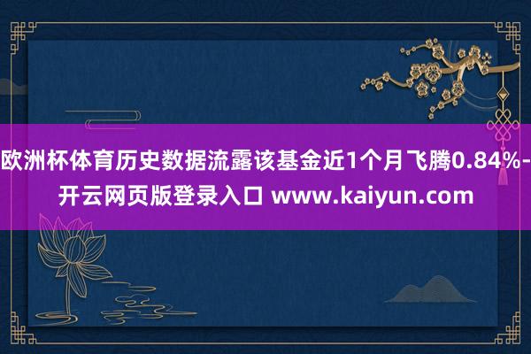 欧洲杯体育历史数据流露该基金近1个月飞腾0.84%-开云网页版登录入口 www.kaiyun.com