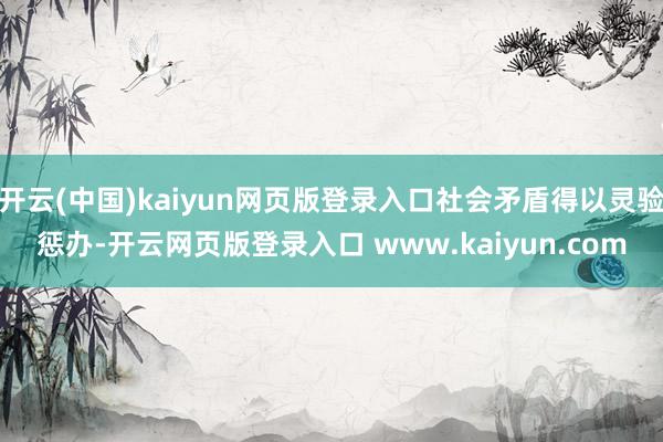开云(中国)kaiyun网页版登录入口社会矛盾得以灵验惩办-开云网页版登录入口 www.kaiyun.com