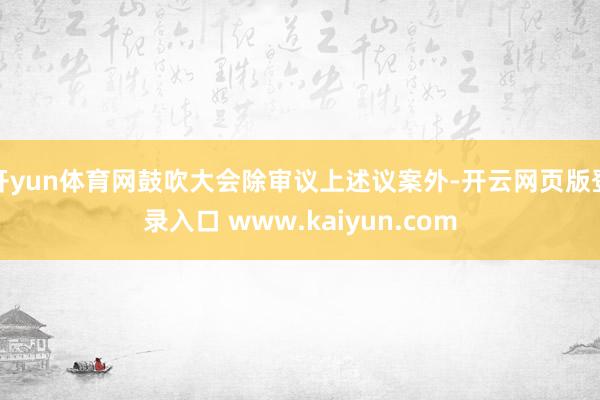 开yun体育网鼓吹大会除审议上述议案外-开云网页版登录入口 www.kaiyun.com