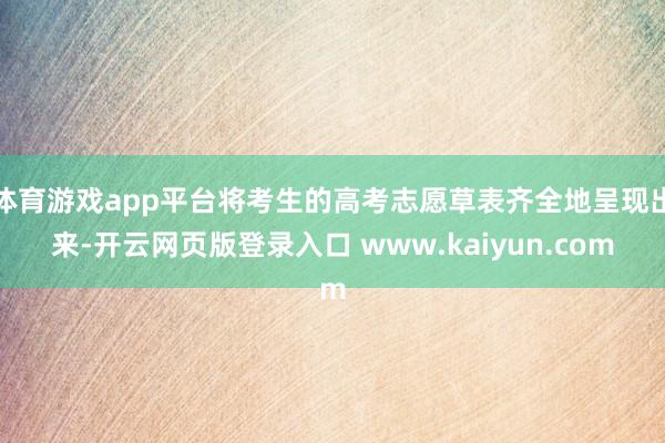 体育游戏app平台将考生的高考志愿草表齐全地呈现出来-开云网页版登录入口 www.kaiyun.com