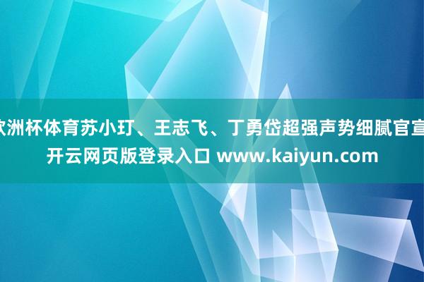 欧洲杯体育苏小玎、王志飞、丁勇岱超强声势细腻官宣-开云网页版登录入口 www.kaiyun.com